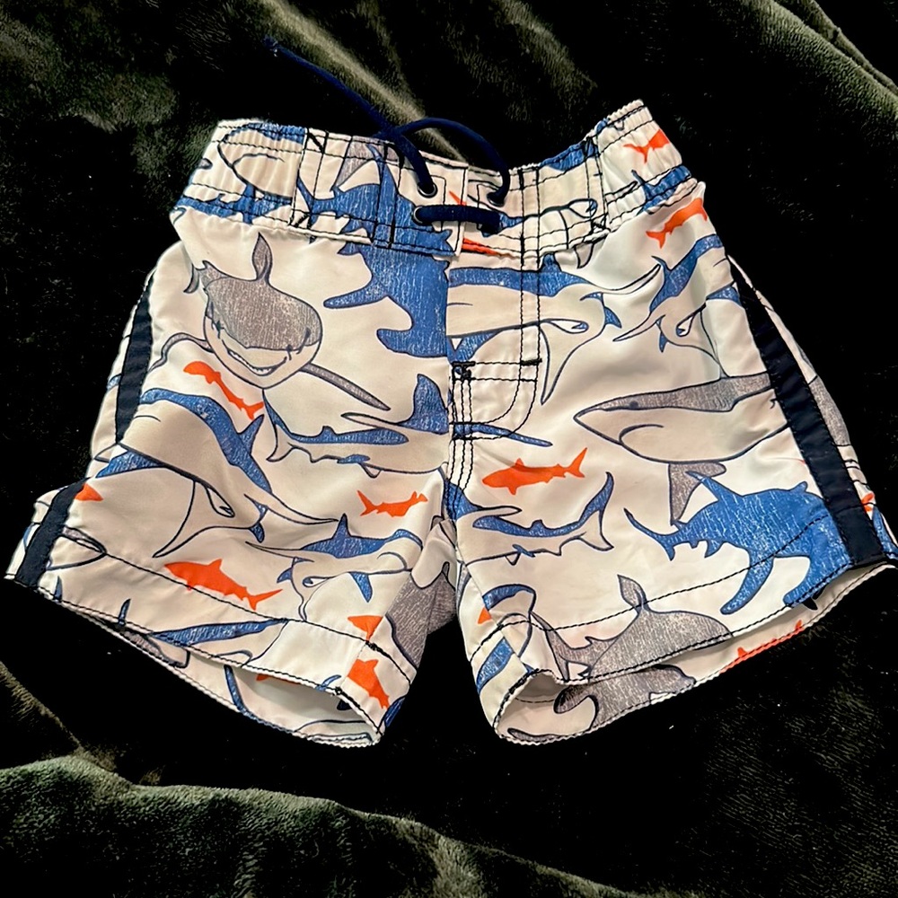 Old navy swim trunks shark design 0-3 month